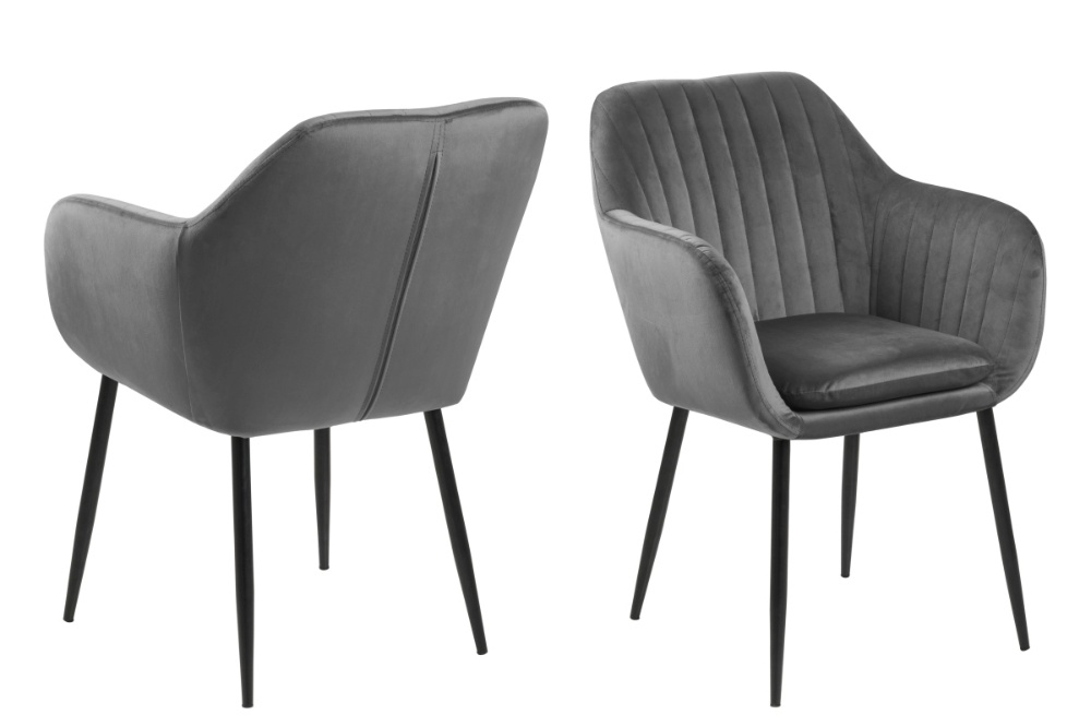 Dkton 23438 Dizajnová stolička Nashira, tmavo šedá, kovová